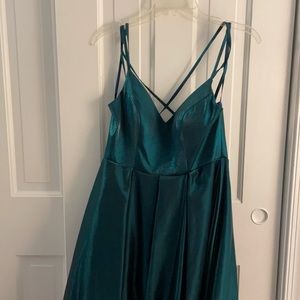 Teal prom dress
